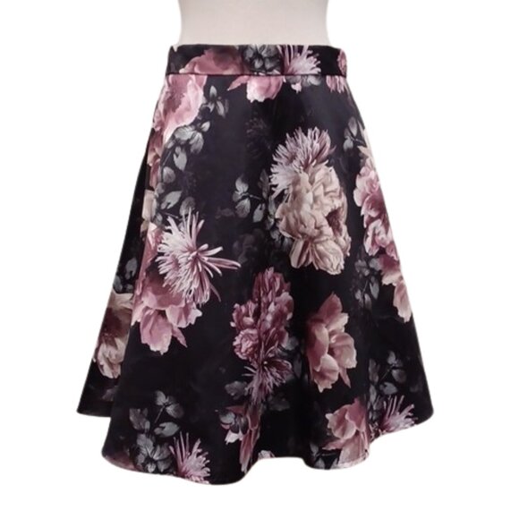 Le Chateau Floral Satin & Crinoline Circle Skirt- Sz. 10 - Picture 1 of 10